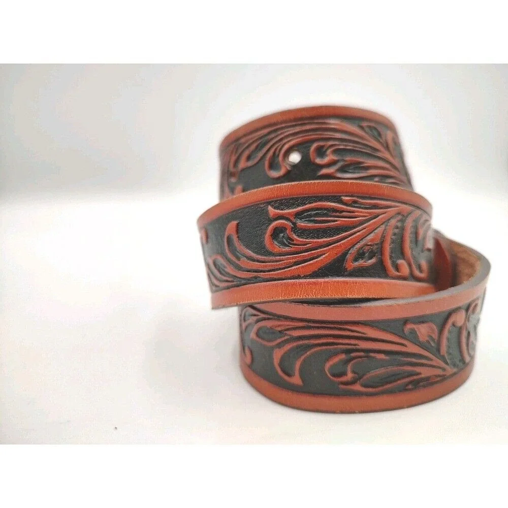 Tony Lama Kids Youth brown tooled‎ Westerly Ride Belts C60214 size 26